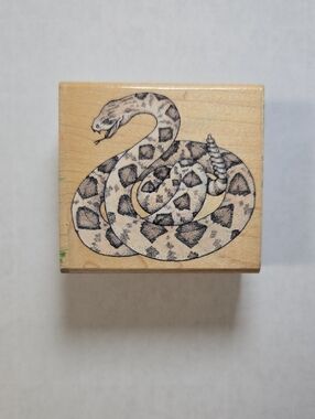 Snake Design Wood Mounted Rubber Craft Stamp